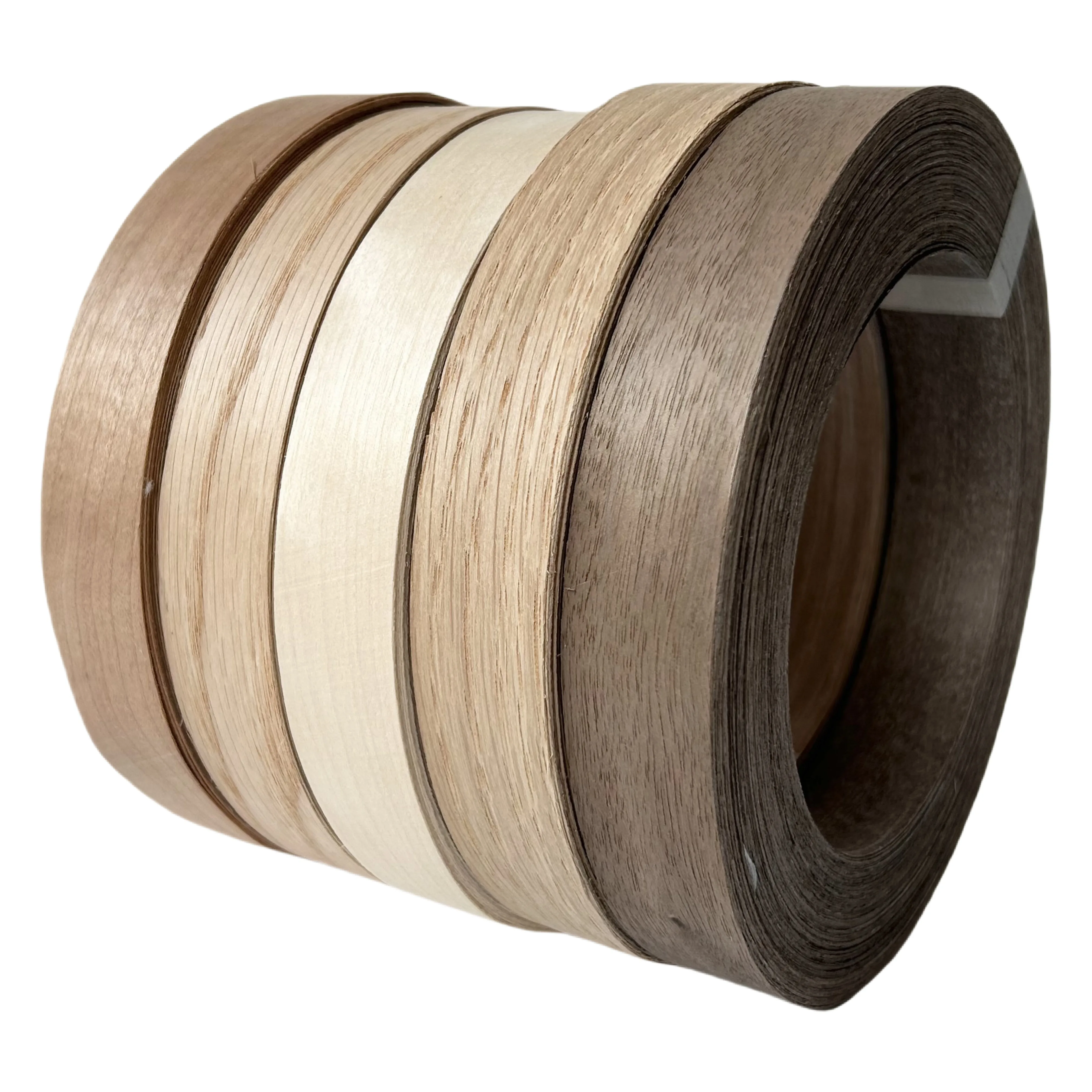 Non-preglued Oak/Walnut/Birch/Cherry Edge Banding, Real Wood Veneer Edging, Natural Veneer Strips for Plywood and Furniture