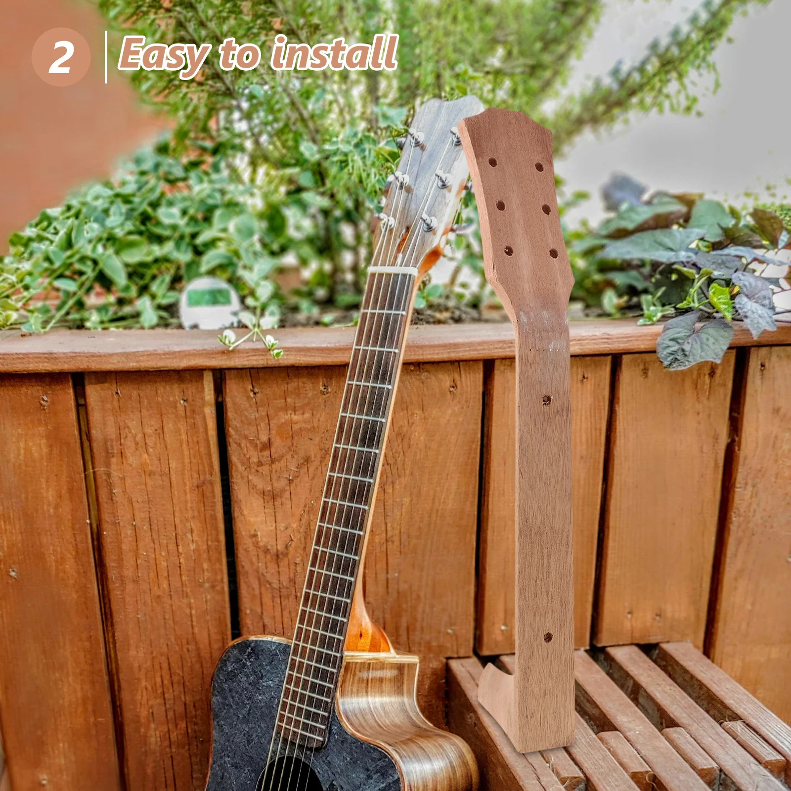 

Roasted Maple Guitar Neck Rosewood Fingerboard Half Paddle Headstock for Acoustic Classical Guitar Replacement DIY Luthier Use