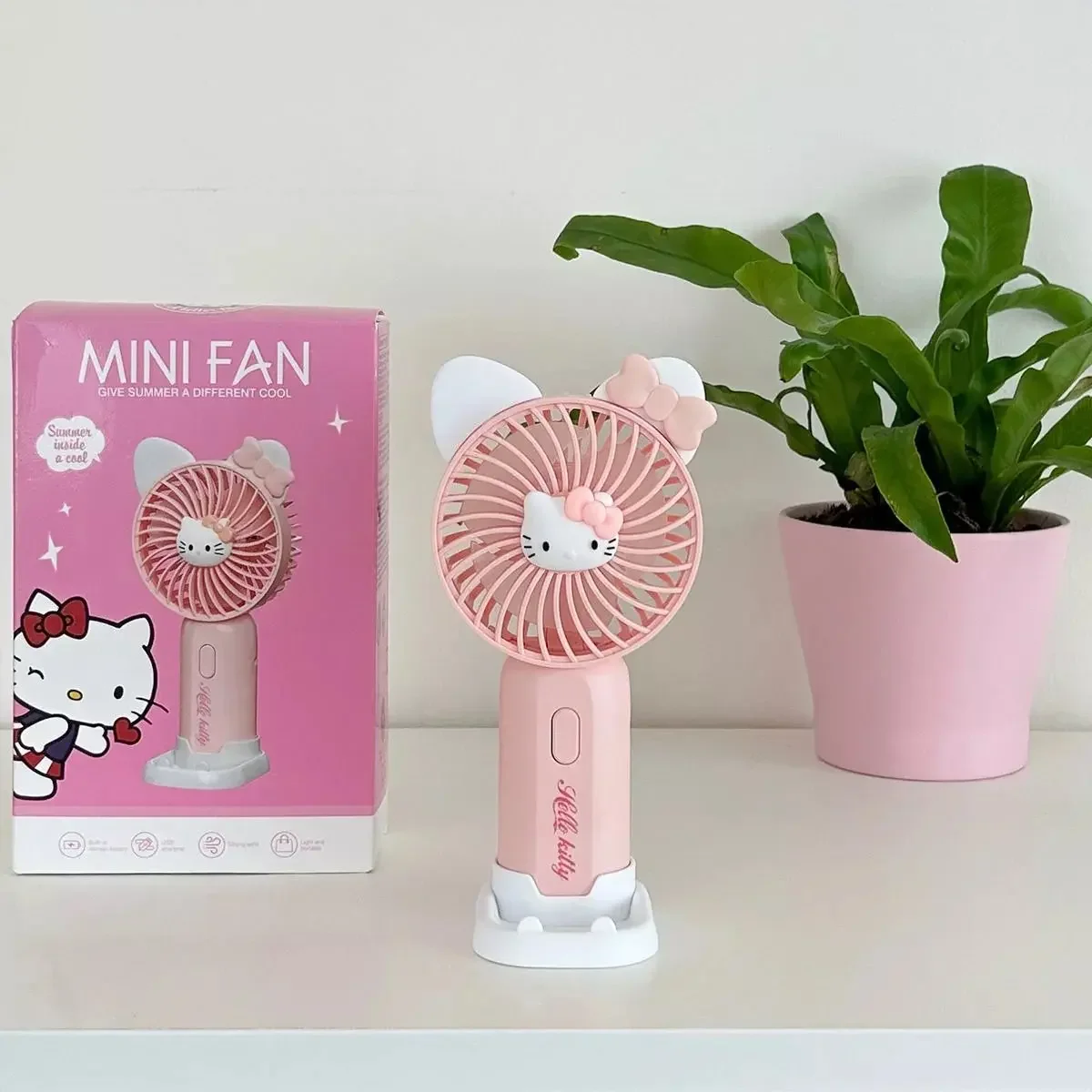 Ventilador de mano de Anime Pochacco Melody Cinnamoroll Kuromi, bonito escritorio de dibujos animados a la moda, ventilador portátil con carga Usb, Enfriador de aire, pequeños ventiladores de regalo