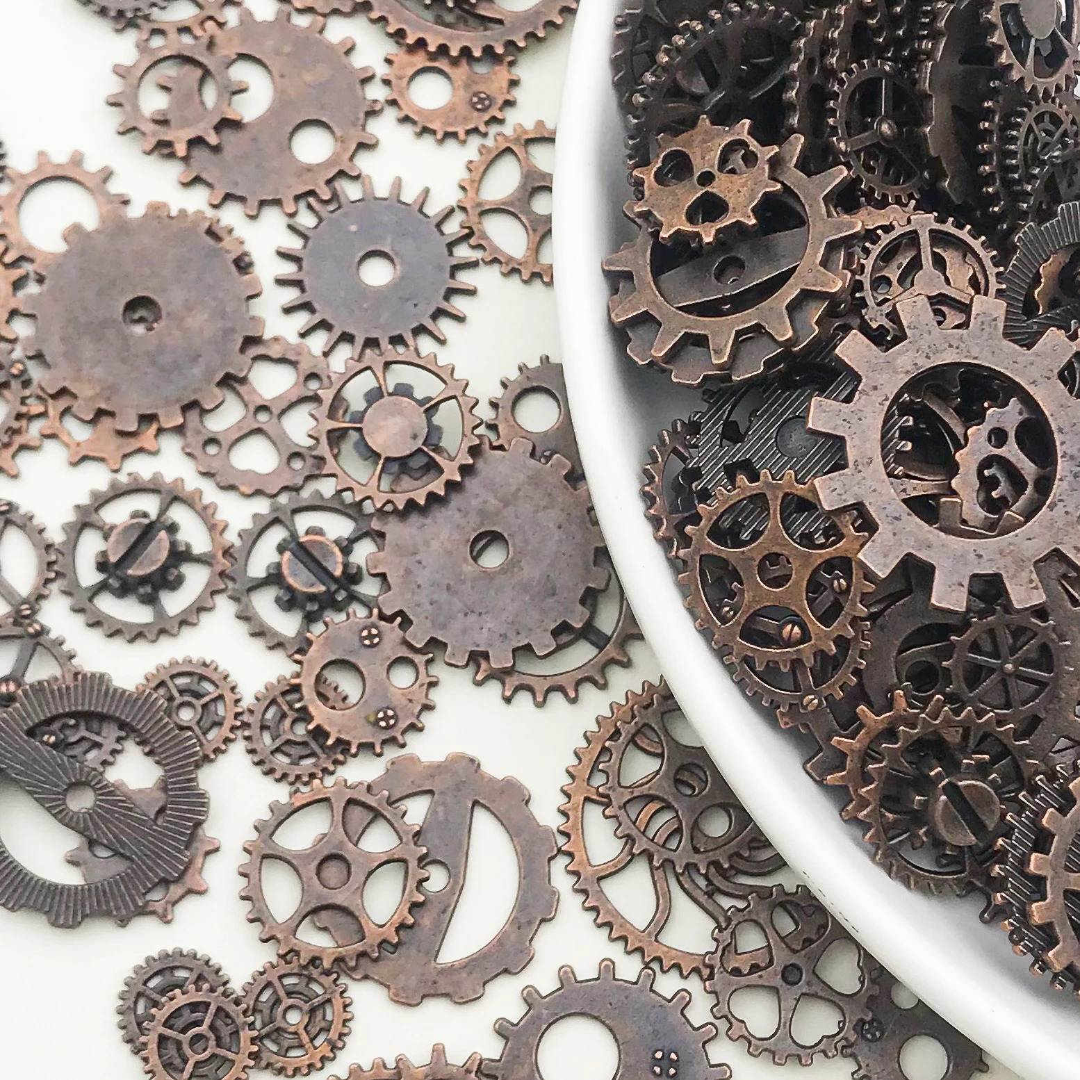 Mix casuale (circa 30/50g) Mix Size metallo meccanico Steampunk Cogs ingranaggi ciondolo Charms per gioielli fai da te che fanno accessori