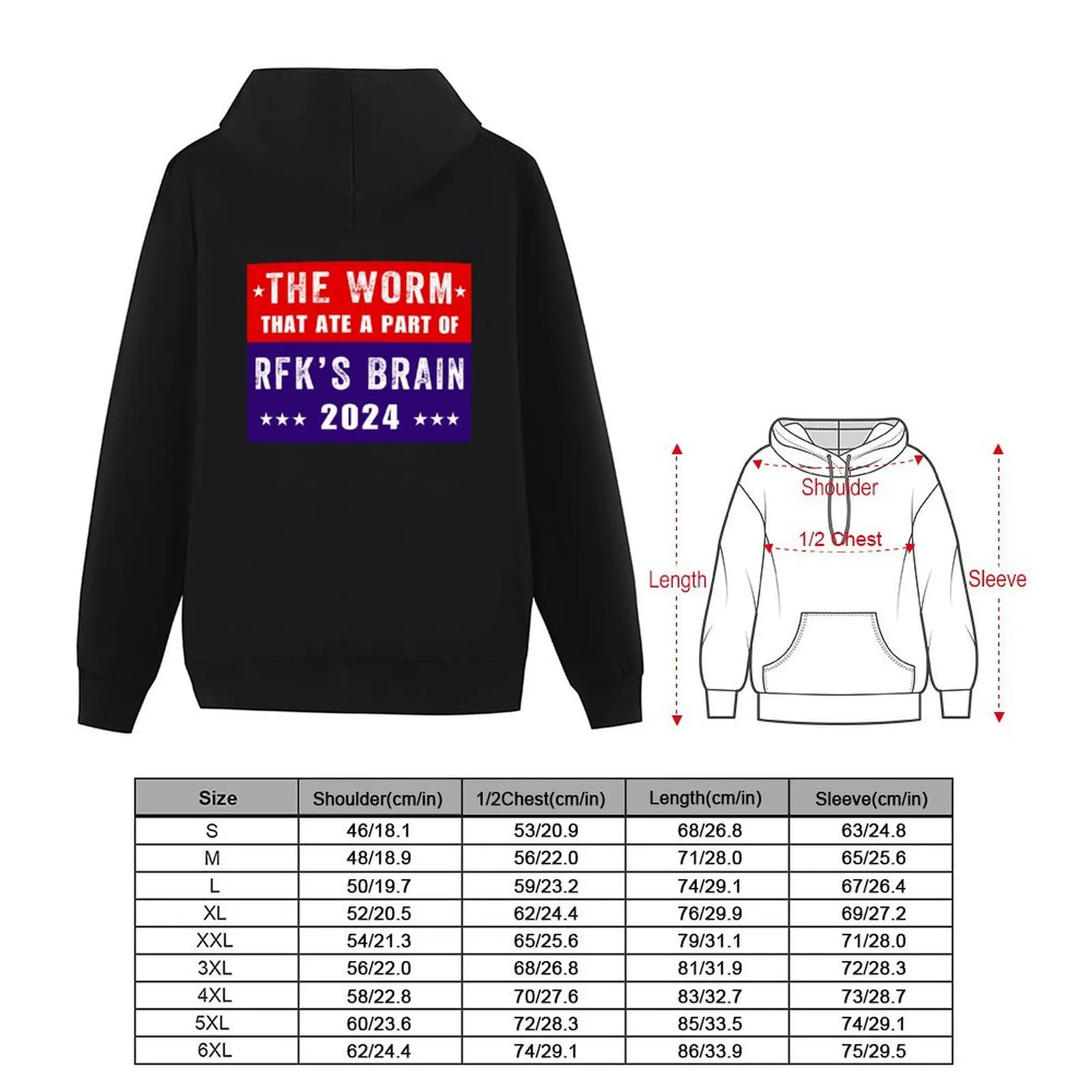 The Worm That Ate A Part Of RFK’s Brain 2024 Hoodie mens clothing men's clothing autumn jacket men hoodies and sweatshirts new