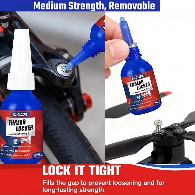 LOOLIFL Thread Locking Agent 10ml Screw Bonding Anaerobic Adhesive Anti Loosening Sealing Thread Locking Adhesive