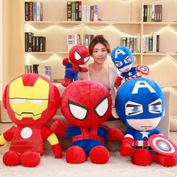 25-100CM Spider-Man Iron Man Captain America Batman Toy Anime Doll Cool Superheroes Cartoon Stuffed Children's Birthday Gift