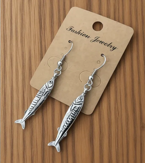 Sardine Fish Earring Ocean Jewelry Boho Jewelry Pilchard Stud Fashion Hot Ear Pendant Gift
