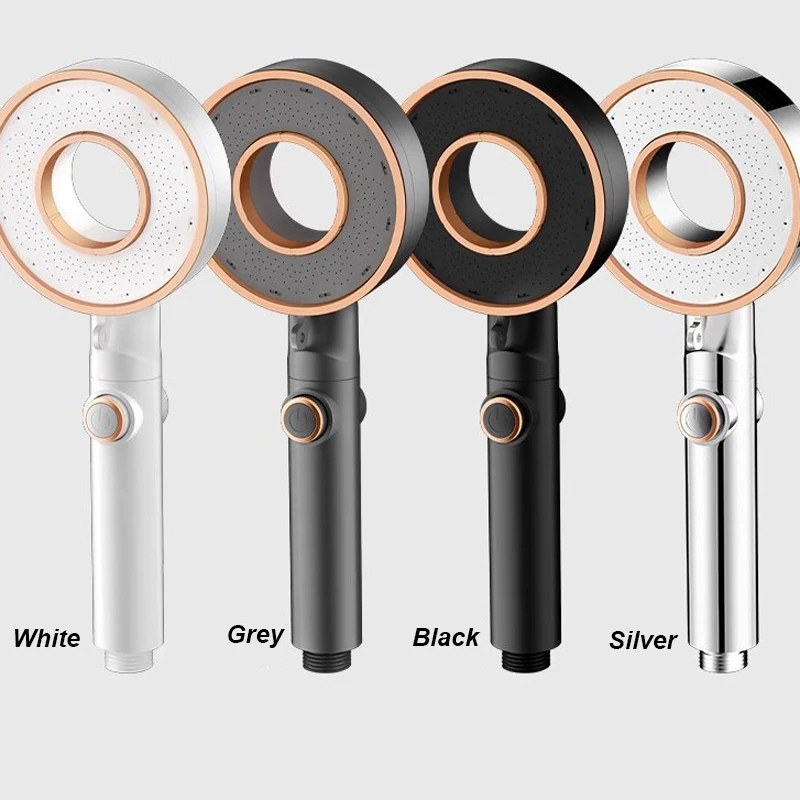 New Three Mode Adjustable Shower Head High Pressure Water Saving Spray Nozzles One Key Stop Water Shower Bathroom Accessories