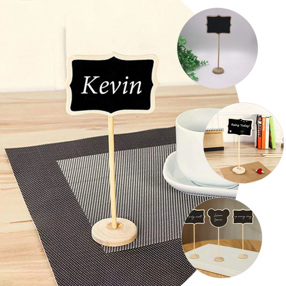 

10Pcs Mini Blackboard Signs Wooden Small Chalkboard Erasable Message Boards Tabletop Memo Board for Home Party Office Restaurant