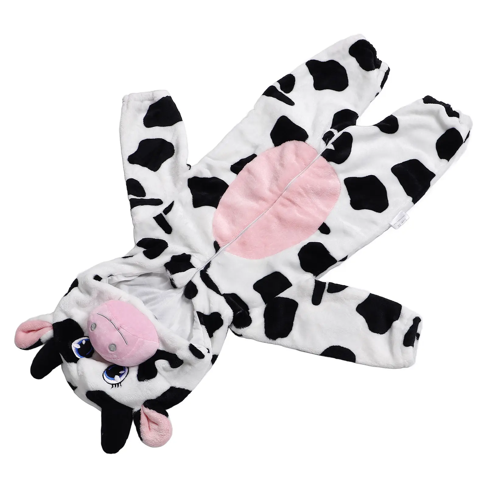 

Costume Soft Flannel Infant Romper Adorable Halloween Cosplay Outfit Kids Party Performance Cow Dress Up Costume Photo