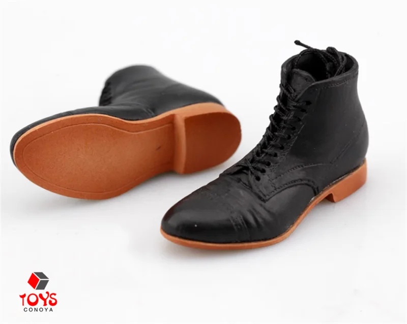 1/6 Scale Male Lace-up Rubber Boots Soldier Solid Shoes Model Fit 12-inch Detachable Feet Action Figure Body Dolls