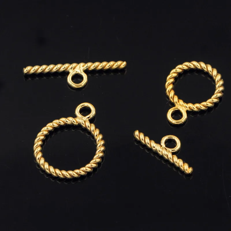 14K Gold Filled Toggle Clasp, Gold Filled Twist Round Toggle Clasps Set For Jewelry Making Supplies, Bracelet Clasps, Necklace C