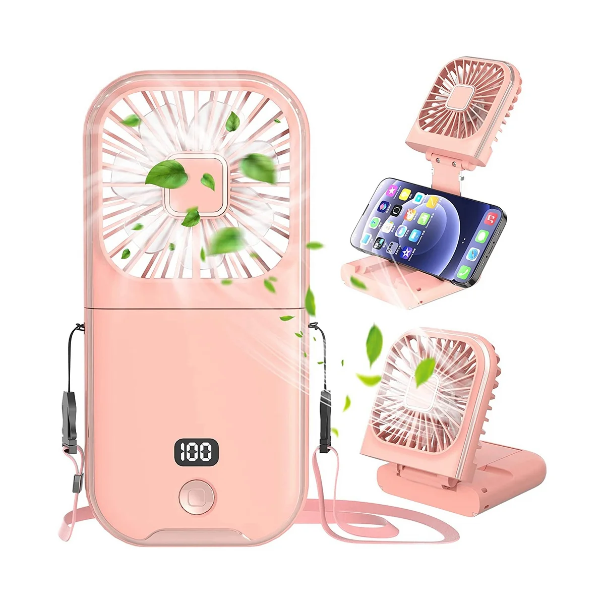 Portable Fan, Small Mini Fan 5 in 1 As Power Bank, 3000MAh Battery Fan with 4 Speeds