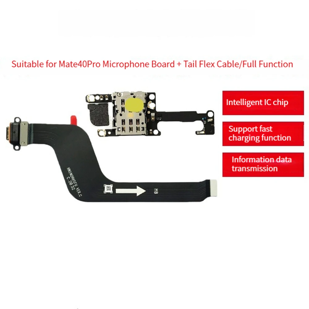 

For Huawei Mate 40RS/40Pro/40Pro+ Tail Flex Cable/Microphone Board/1 Set Mobile Phone Accessories Phone Replacement Parts