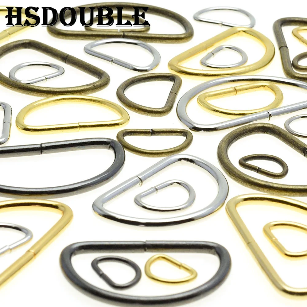 10 Pcs/Pack Non-Welded Nickel Plated D Ring Semi Ring Ribbon Clasp Knapsack Belt Buckle