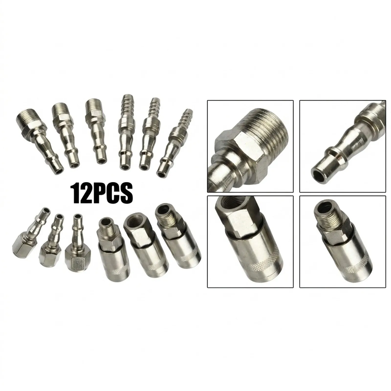 Air Hose Connector 1 4 In 3 8 for bsp Connectors Fittings Heat-treated Hardened Steel High Strength Connectors