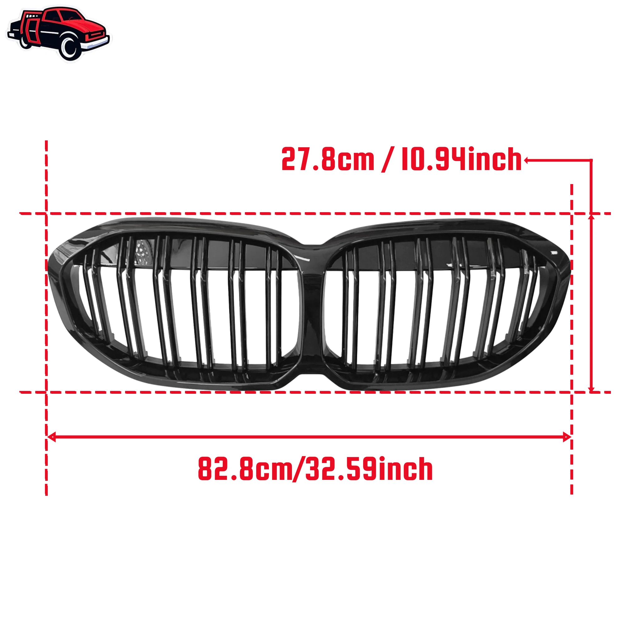 Front Bumper Grill Black Kidney Grille For BMW 1 Series F40 2019 2020 2021 2022 2023 2024 116d 118i 120d 128ti  M135i xDrive
