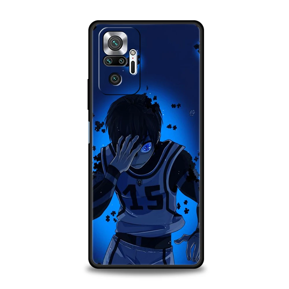 Funda de teléfono con cerradura azul de dibujos animados para Redmi 13C 10C Note 13 12 10 11 Pro Plus 7 8T K40 K50 Gaming Pro Plus 5G bolsas de carcasa suave