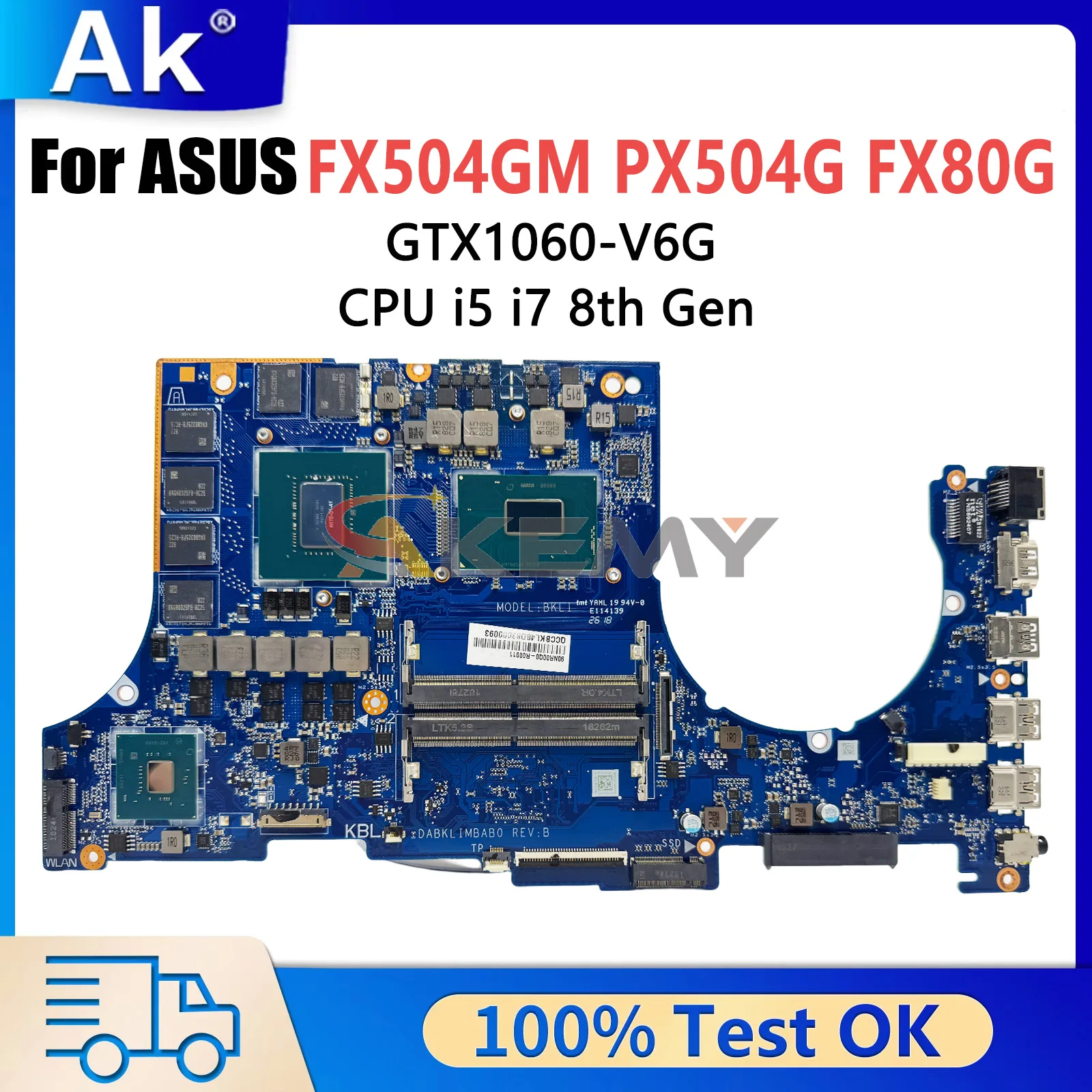 Voor ASUS FX504GM FX504GE FX80G FX504GD ZX80G KX80G MW504G PX504G ROG FX504G FX504GDR FX505GD FX503GD FX504GM Moederbord FX504G