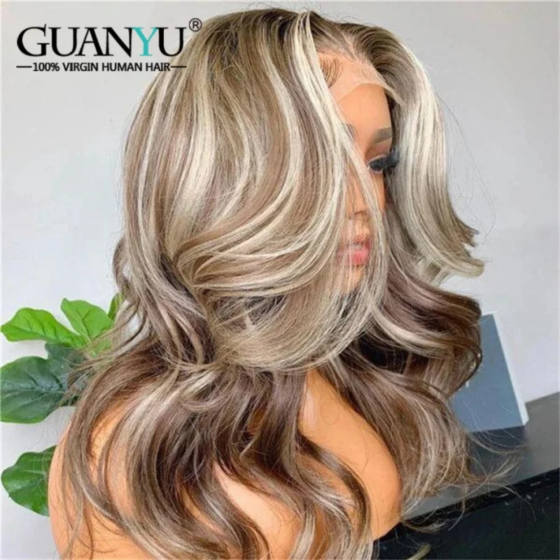 

13x6 Highlight Ash Blonde Wigs Human Hair Brazilian Body Wave Lace Front Human Hair Wigs 613 Blonde Color 13x6 Lace Frontal Wigs