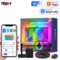 Tuya APP LED Light Strip 55-65 inch TV background Atmosphere Light Bar Camera Grabs TV Screen Synchronization WiFi Smart Lamp