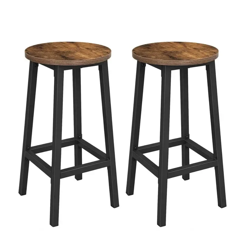 American solid wood small round table simple household small corner dining table dining chair wrought iron combination