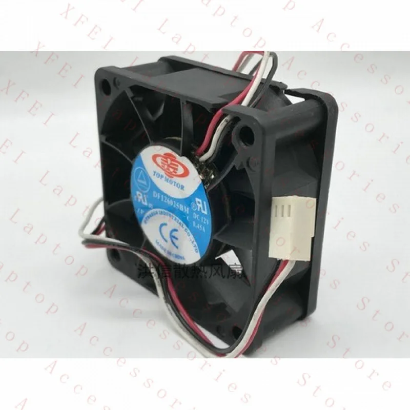F for TOP MOTOR 6025 F126025BU DC12V 0.45A 60mm 3-wire high air volume ball fan 3pin