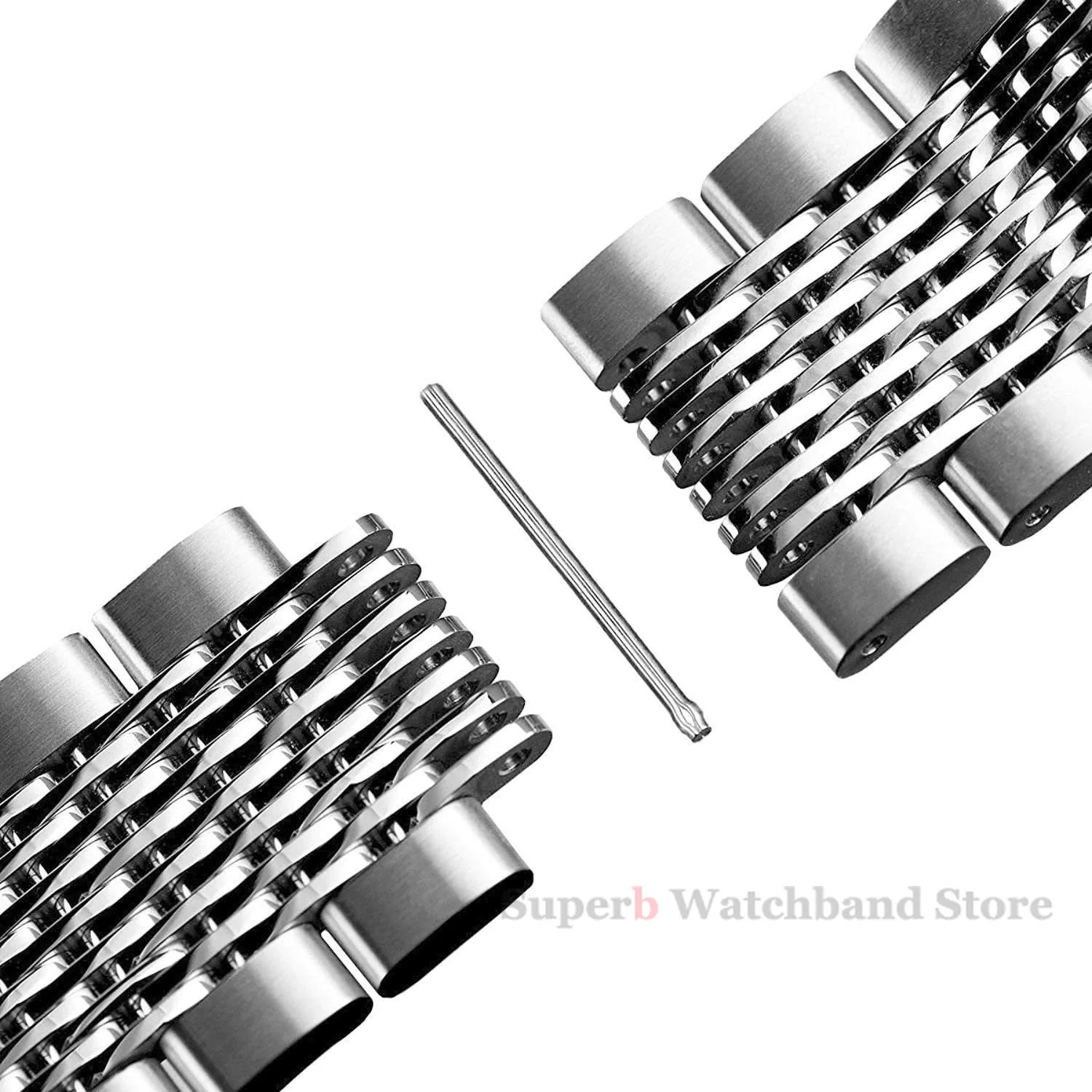 قسط الفولاذ المقاوم للصدأ حزام (استيك) ساعة 18 مللي متر 20 مللي متر 22 مللي متر 24 مللي متر شبكة أشرطة ساعات اليد الفضة الأسود المعادن سوار ساعة حزام للرجال النساء