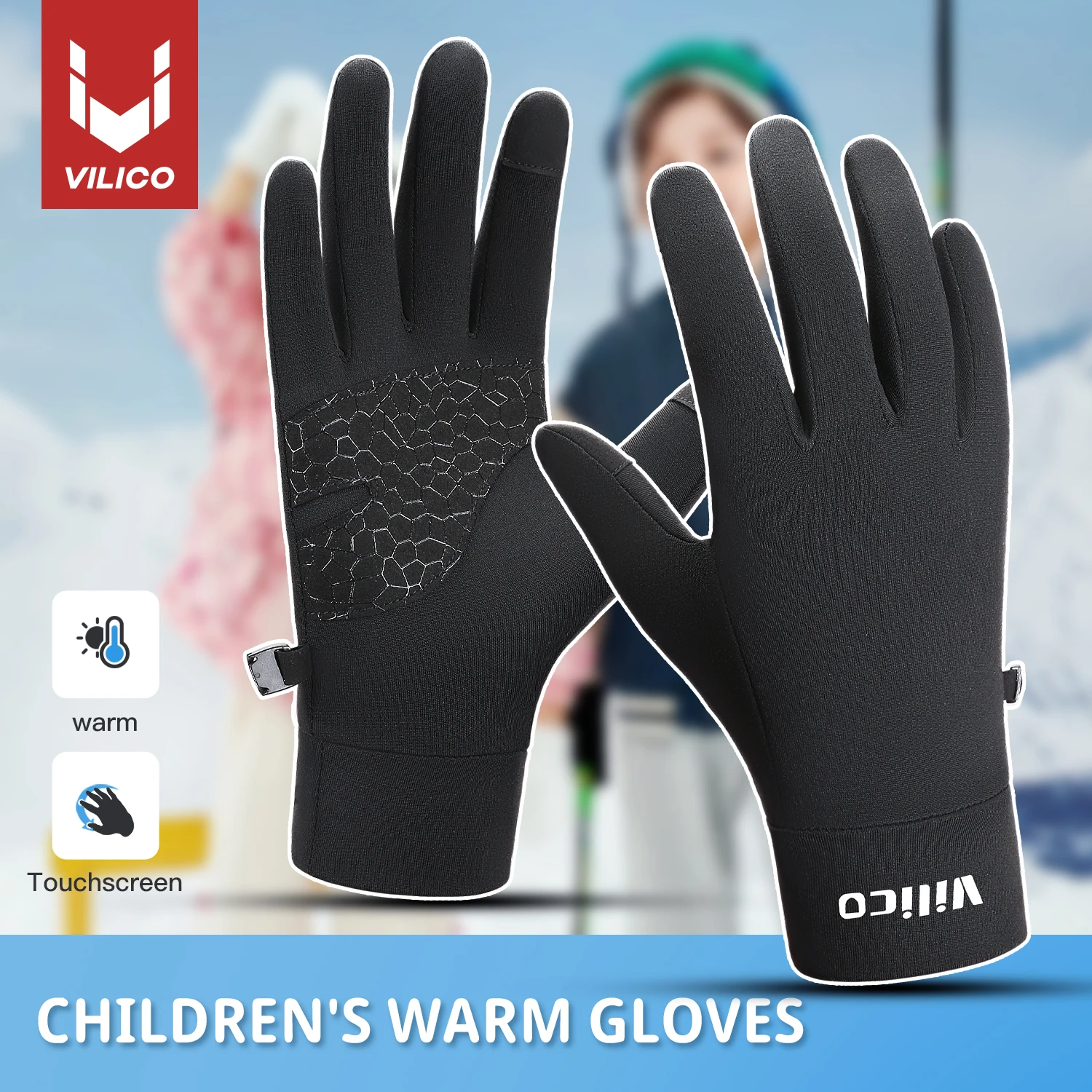 ילדים רכיבה כפפות גואנטאנטס חורף חם מלא אצבעות כפפות windstop windstop כפפות מסך מגע