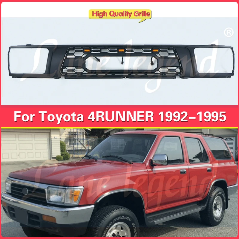 offroad Auto Parts For TOYOTA 4RUNNER 1992-1995 Grill With led Lights Front Bumper Grille Modification Cessories Decoration