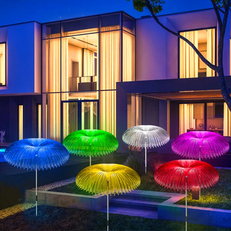 Solar Flowers Lights Waterproof Outdoor 7 Color Changing Jellyfish Garden Decor Solar Lawn Lights For Yard Patio Pathway