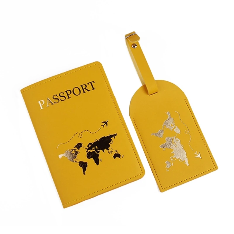 PU Leather Cover Luggage Tag for Women Men Lover Travel Weddings Gift