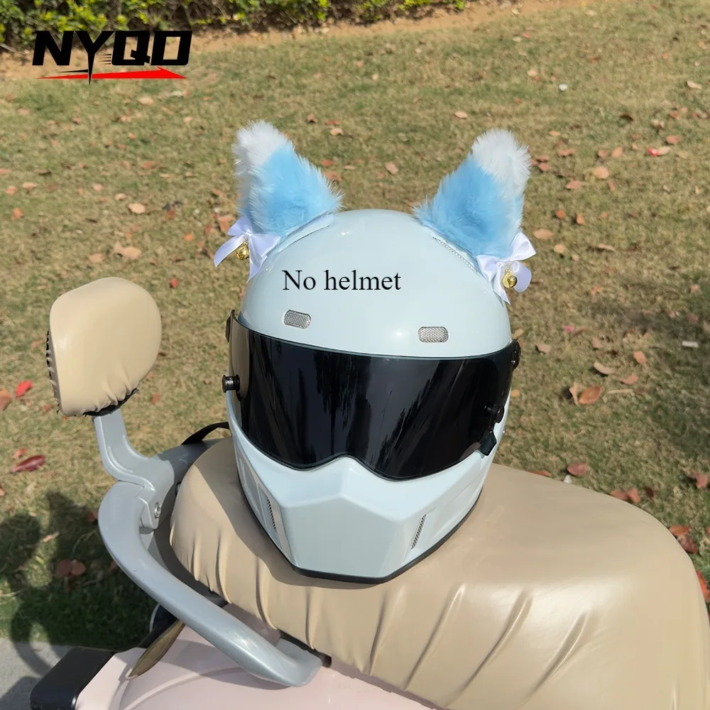 

Милый самоклеящийся мотоциклетный шлем, декор, индивидуальный косплей, плюшевые кошачьи уши, гладкие мягкие аксессуары для мотокросса