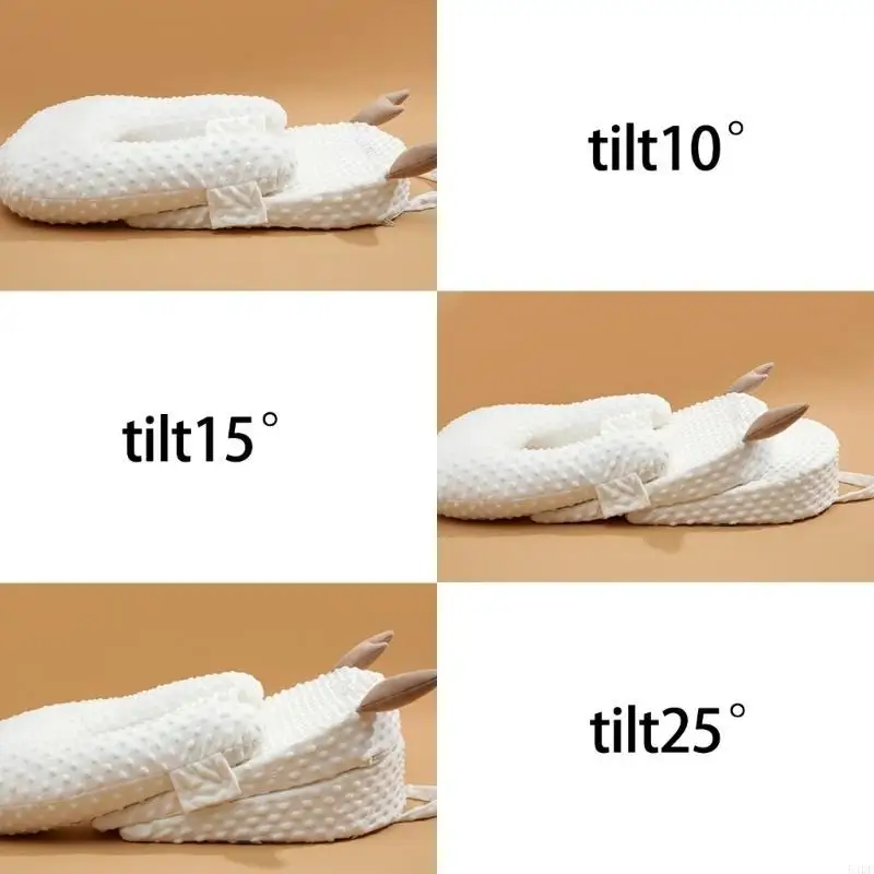 54DF الرضع لا يبصقون الحليب المنحدر طقم وسادة تصميم مريح وسادة الطفل وسادة داعمة لراحة الطفل والصحة