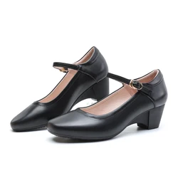 Comfortable Guangzhou Luxury Shoes Soft Bottom Elegant Dress Shoes for Women Black Mary Jane Women's Shoe Womens Heels Top Grade