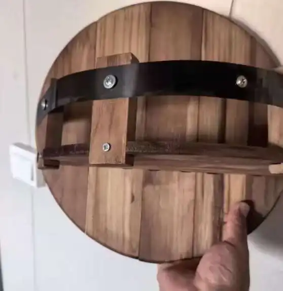 عيد الميلاد خشبية الحائط النبيذ الوقوف المكرر الرجعية جولة زجاجة النبيذ عرض موقف #5