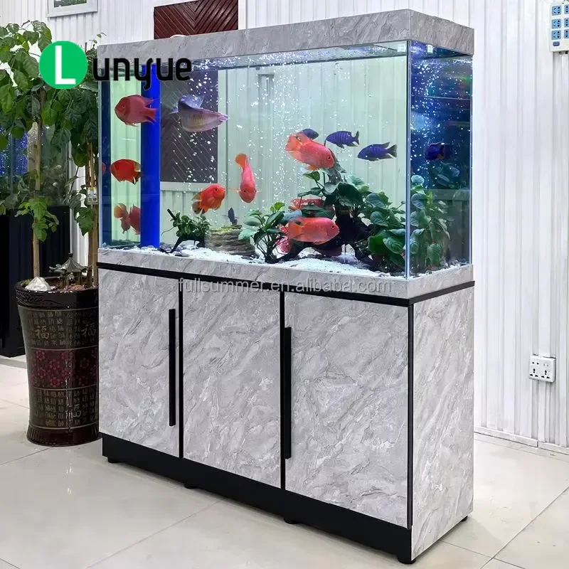 Frameless Glass Aquarium Full Landscape Set Medium Large Bottom Filter Tank Customizable For Home Office Fish Breeding Decor