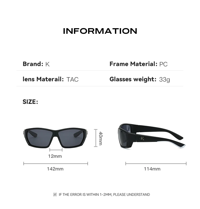KAROS Herren Sport Polarisierte Sonnenbrille Radfahren Angeln Sonnenbrille Mountainbike Outdoor Sport Angelbrille – Detail 9