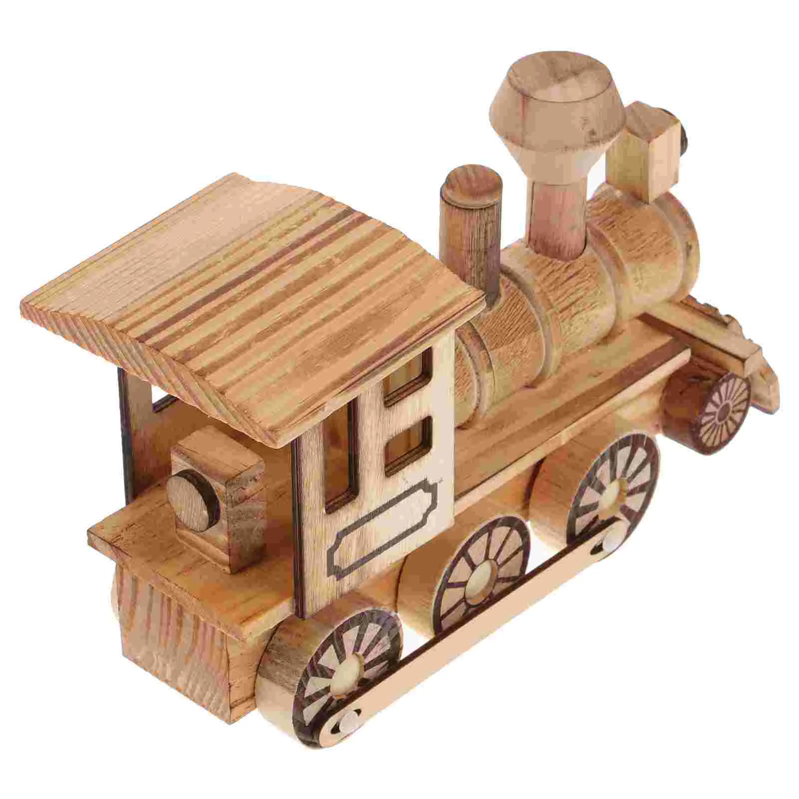 Locomotiva in legno Artigianato Retro Vintage Treno Motore Decorativo nament Creativo Desktop Ornamento Casa Camera Ristorante Romanzo