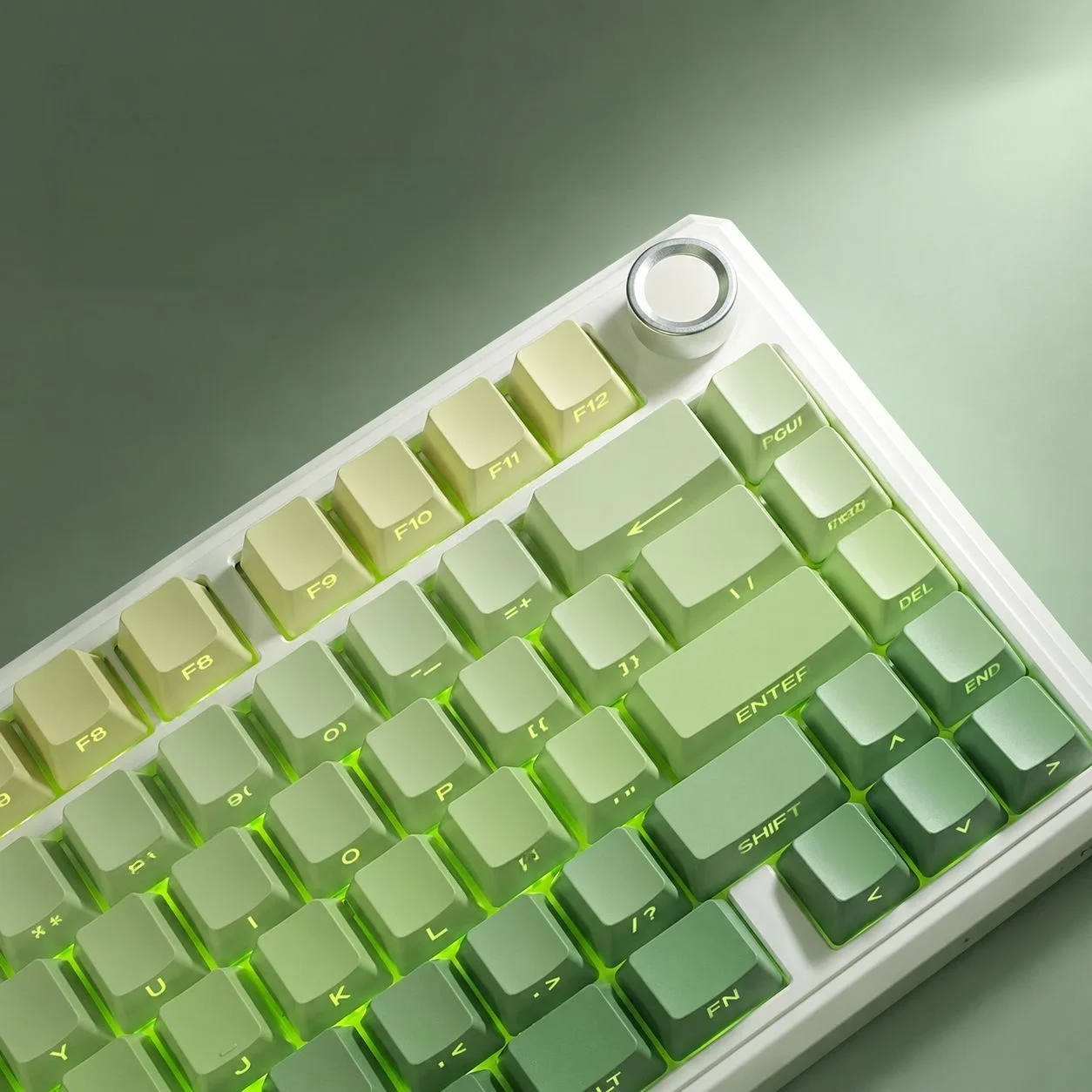 135 Keys Mint Green RGB Backlit Side-lit Keycaps PBT Double Shot Keycap OEM Profile for Cherry MX Switches Mechanical Keyboards