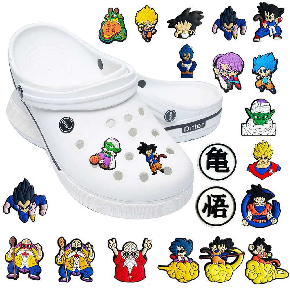 Mix 30-200pcs Manga Cartoon Shoe Charm PVC DiY for Shoe Accessories Dreations for Sandals Sneaker Classic Clog Kids X-mas Gifts