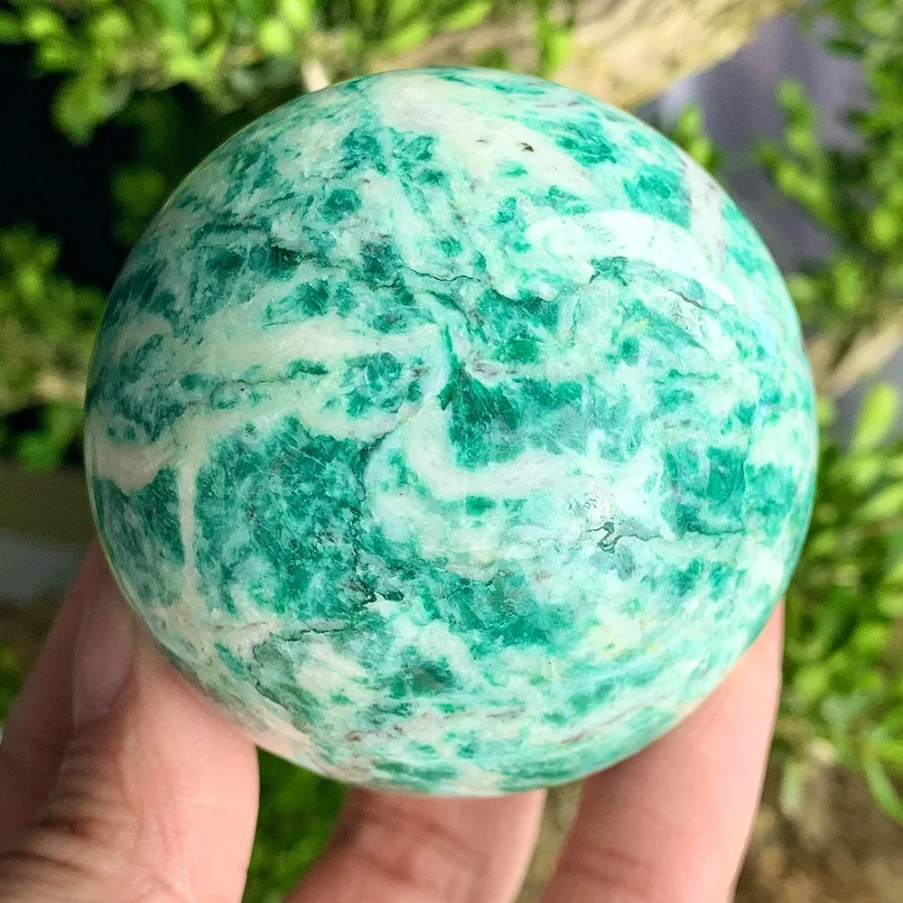Sphère de jade vert naturel du Qinghai, boule de jade en cristal polie à la main, pierre minérale de guérison, décoration d'intérieur, ornement de méditation, cadeau