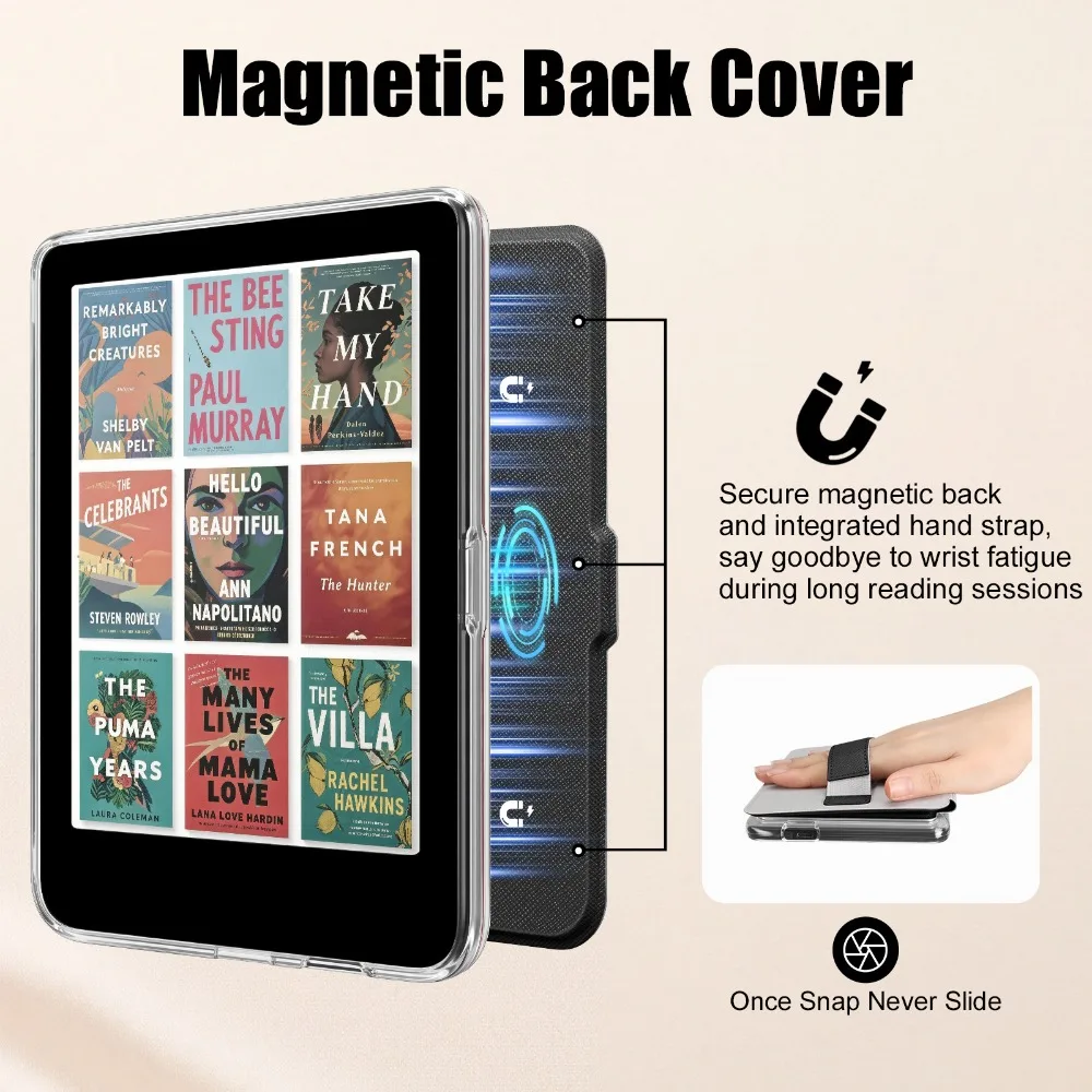 Detachable Adsorption Clear Back Cover Case For Kobo Clara Colour / BW / 2E Case 6