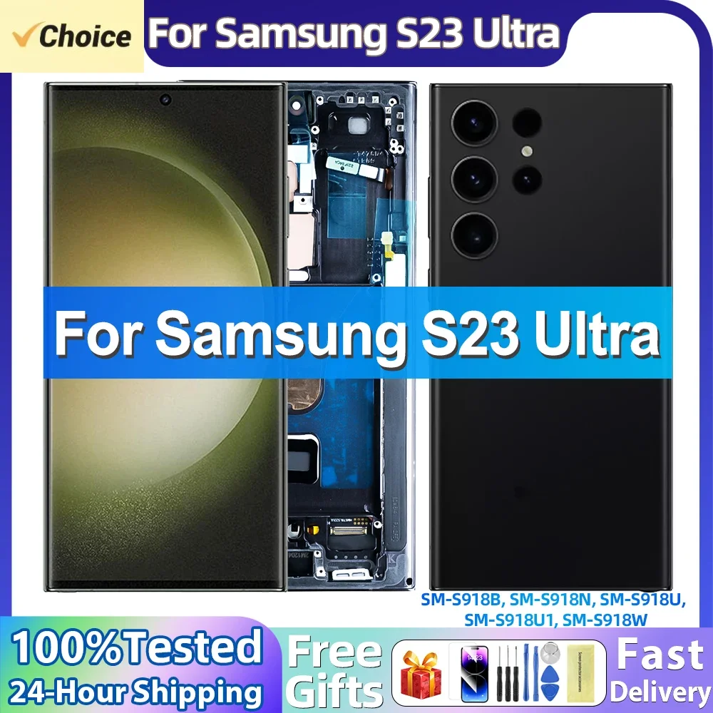 New OLED For Samsung S23 Ultra LCD Display Digital Touch Screen For Samsung S23 Ultra 5G Display S918 SM-S918B SM-S918B/DS S918U