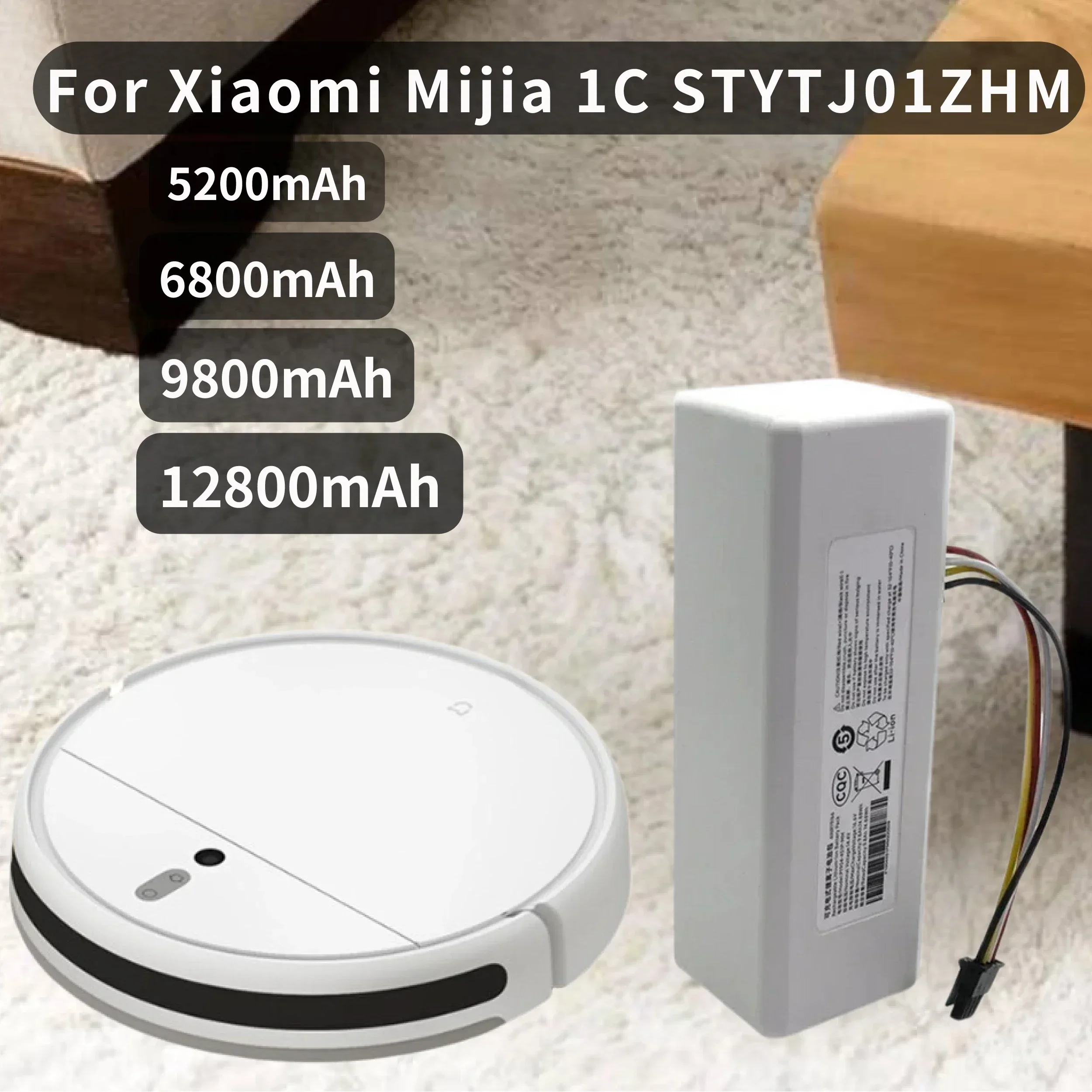 New 14.4V 12800mah P1904-4S1P-MM battery suitable for Xiaomi Mi Home 1C STYTJ01ZHM robot vacuum mop accessory parts