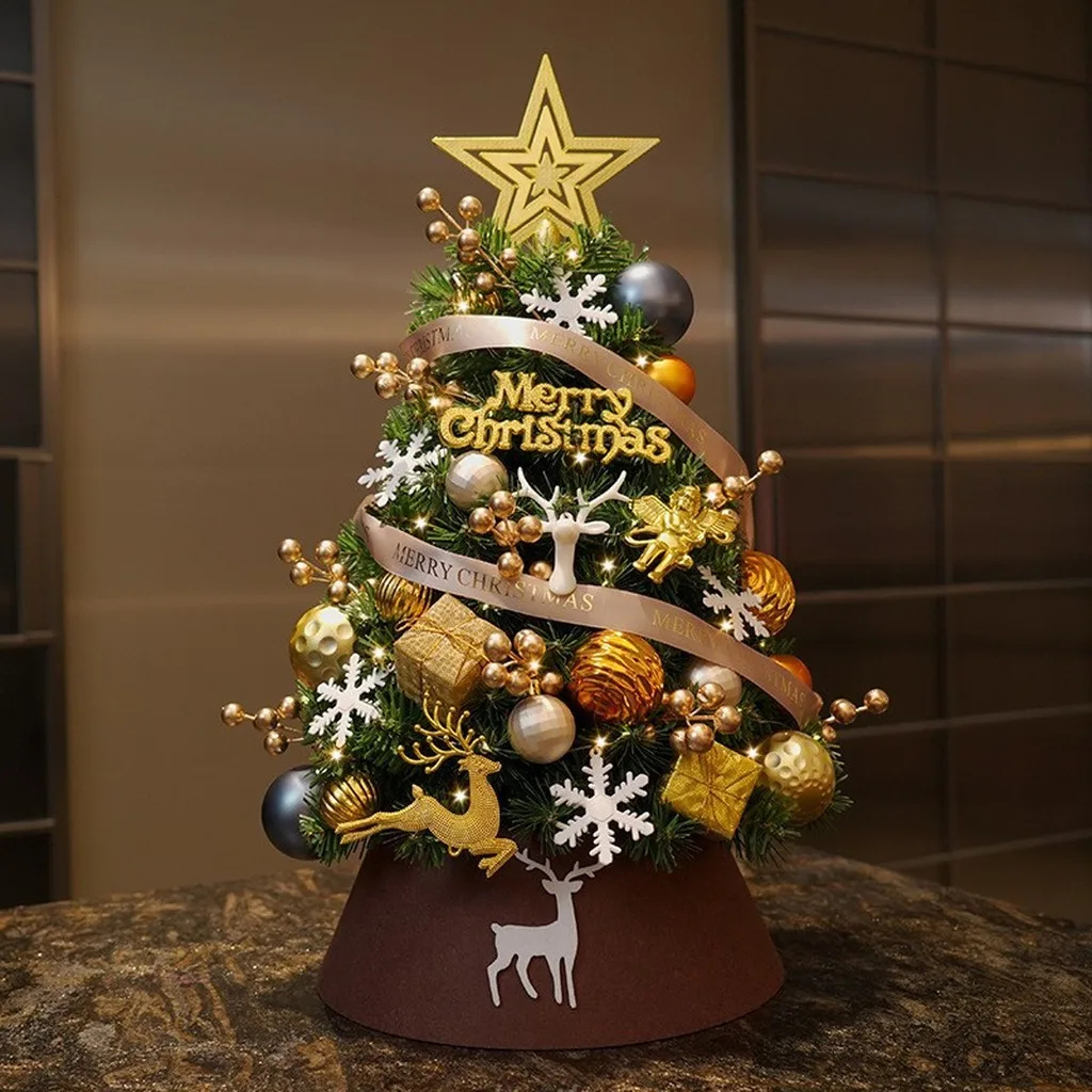 Christmas Tree Decoration Brown Tabletop Christmas Tree Plastic Christmas Tree Decoration Green For Office Reception Area Desk