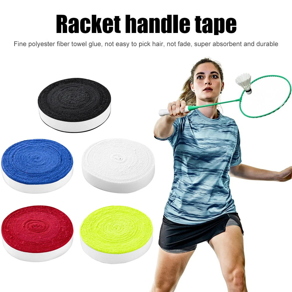 

10m Badminton Tennis Racket Overgrips Anti Skid Microfiber Racket Grip Super Absorbing Replacement 3cm Wide Sports Accessories
