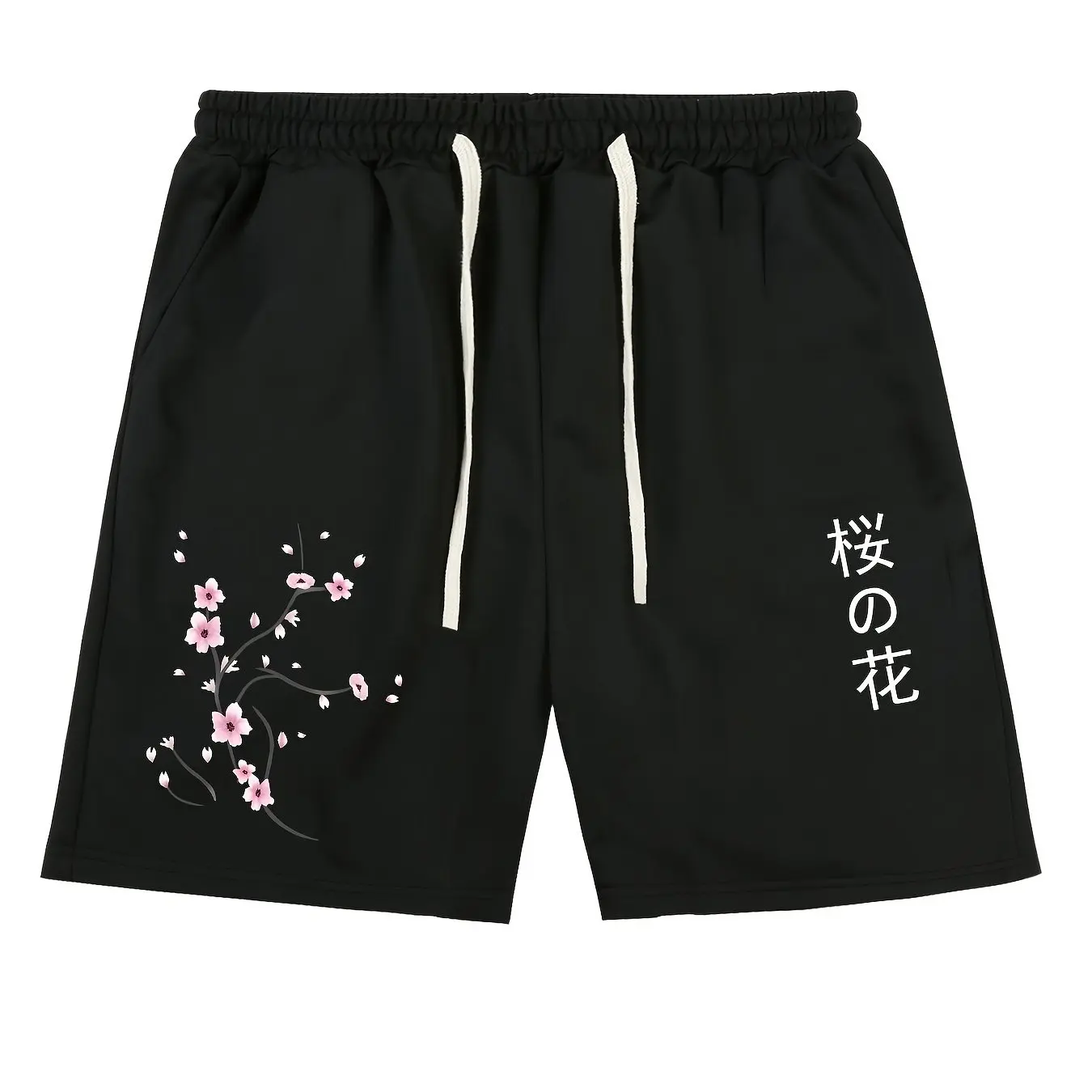 Summer Men's Casual Cherry Blossoms Print Shorts Breathable Fabric Stylish  Versatile Suitable for Sports and Everyday Wear