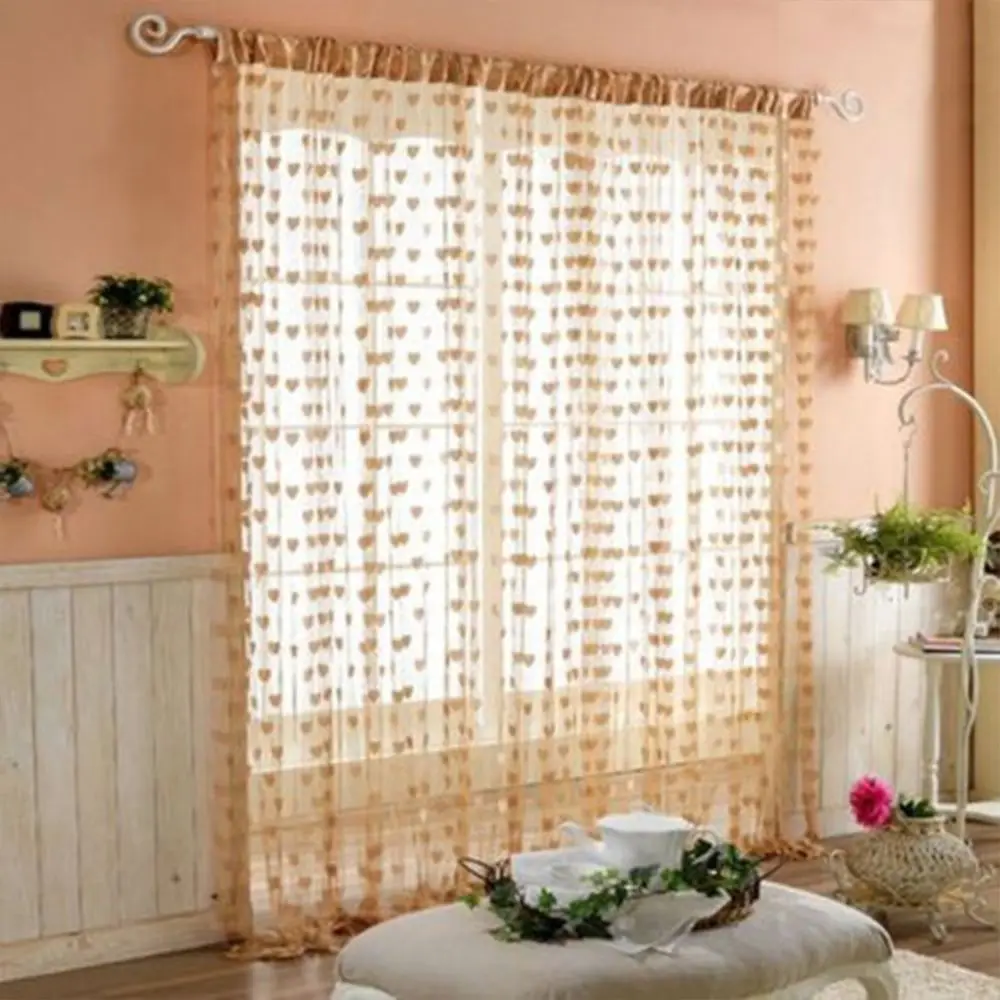 

New Arrivals Room Heart Drapes High Quality Loving Tassel Curtain Window Pattern