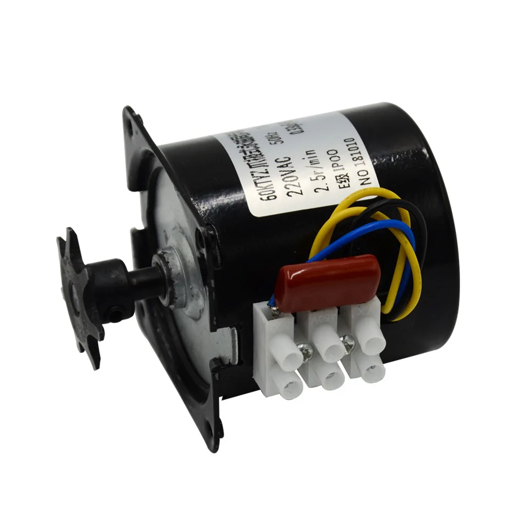 60KTYZ Claw Pole Synchronous Motor AC220V 14W Gear Motor With Chain Gear 2.5RPM 5RPM 10RPM Permanent Magnet Incubator Motor