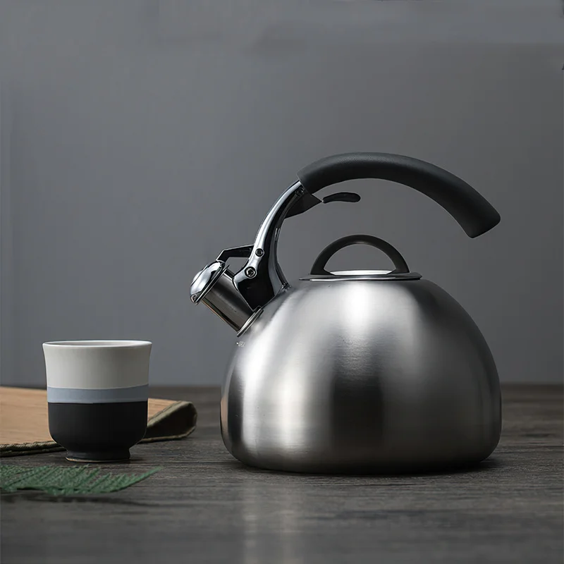 Whistling Kettle Large Teapot Boil Water 2.5L 304 Stainless Steel Teakettle Food Grade Household Gas Stove Induction Cooker