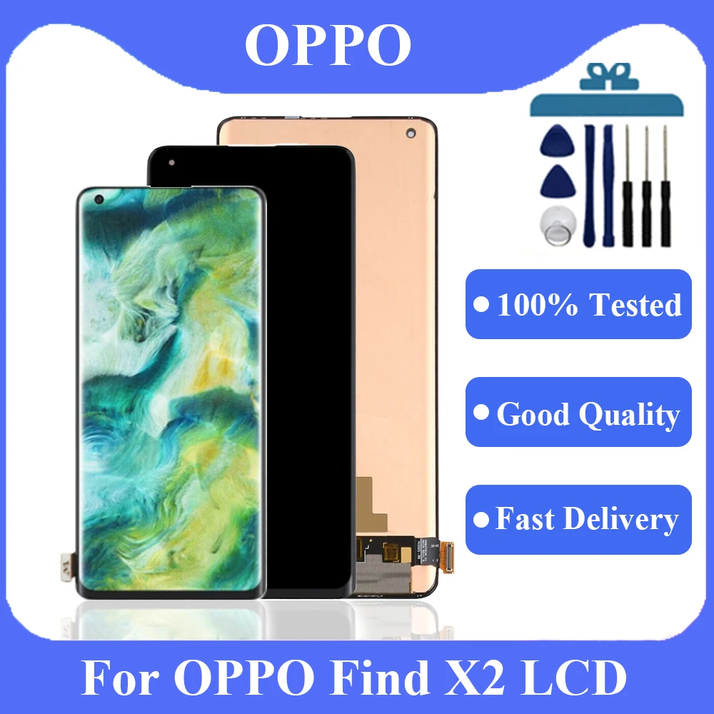 

AMOLED For OPPO Find X2 CPH2023 PDEM10 LCD Display Touch Screen Digitizer Assembly For Oppo Find x2 LCD Screen Replacement