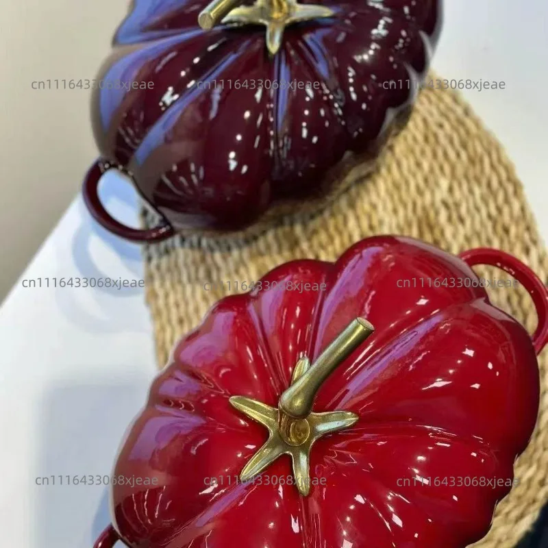 New cast enamel enamel tomato pot stew pot stew pot household soup non-stick pan induction cooker gas universal